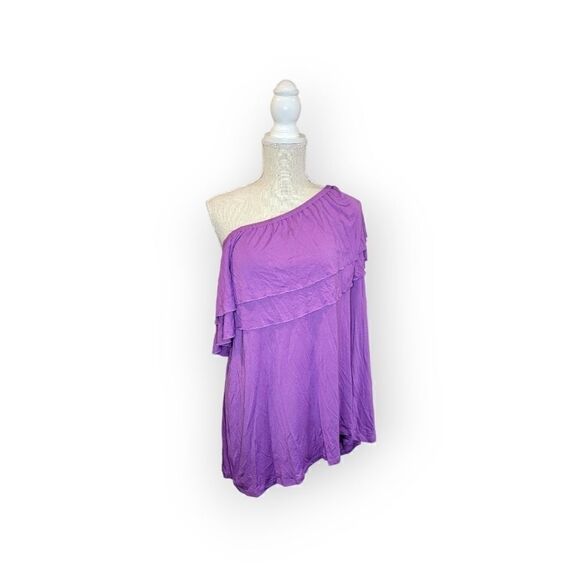 New Context Purple Blouse Top 1X - Picture 6 of 6